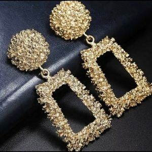 Gold Flashy Geometric Earrings